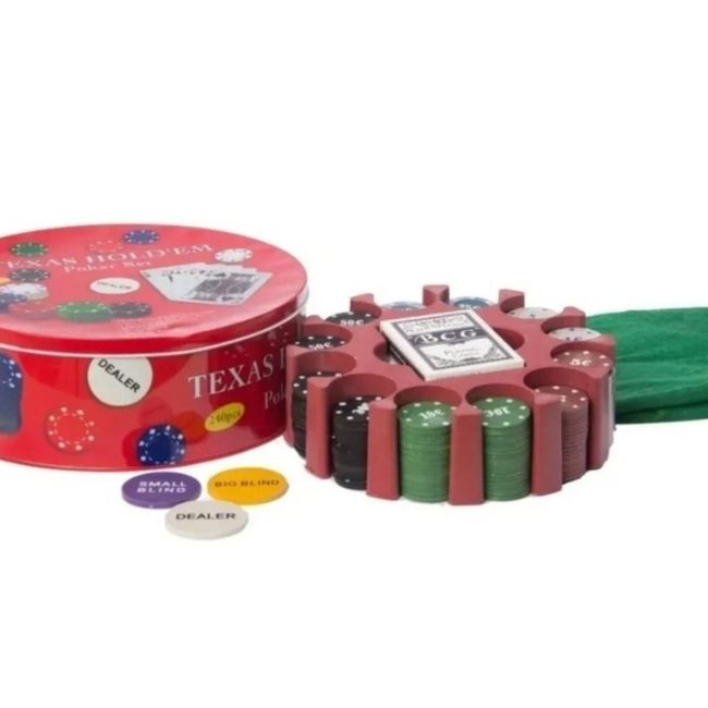 GENERICO - Caja Juego Póker 240 Piezas Y Accesorios