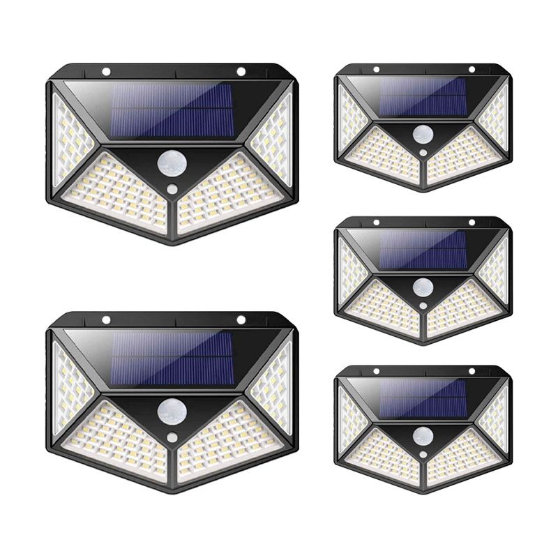 GENERICO - Pack 5 Focos Solar 100 Led Con sensor de Movimiento