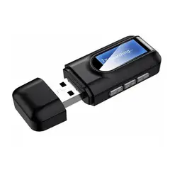 TECNOLAB - Transmisor y Receptor Bluetooth Audio y Datos RX-TX BT 5.0 Pant LCD