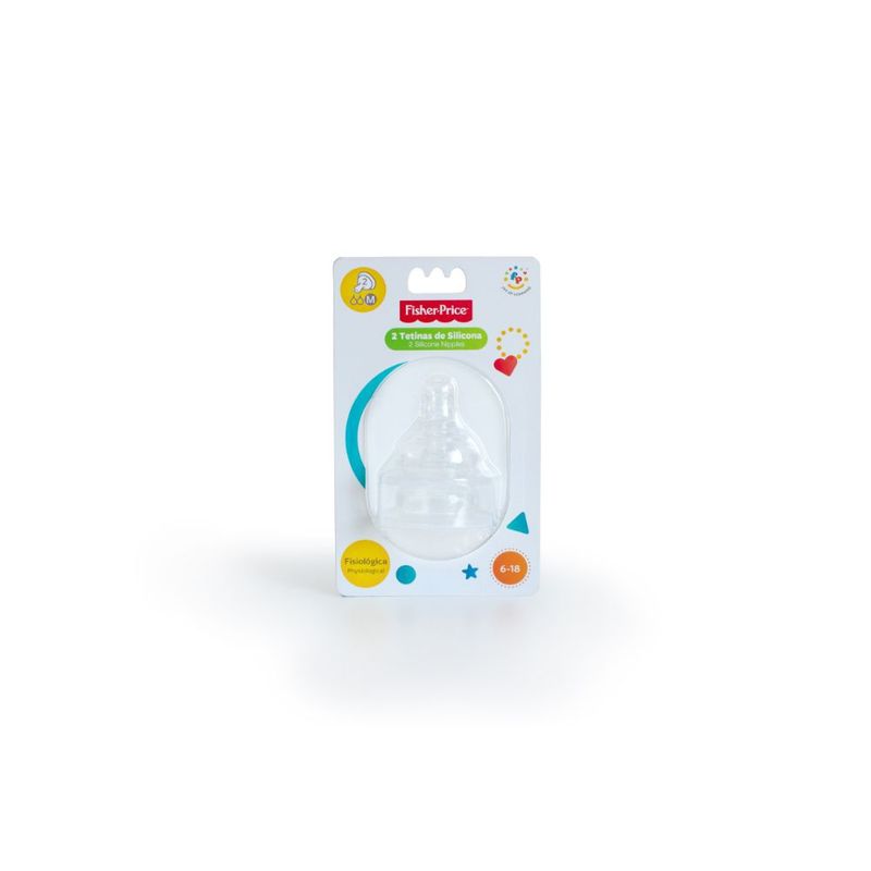 FISHER PRICE - Pack de 2 Tetinas de Mamadera Fisher Price 6 a 18 Meses
