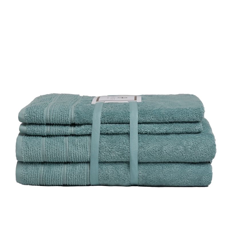 HOHOS CASA - Set de toallas Deluxe 100% algodón turco 620gr, color Verde agua.