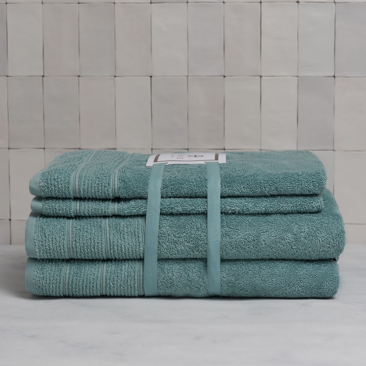 HOHOS CASA - Set de toallas Deluxe 100% algodón turco 620gr, color Verde agua.