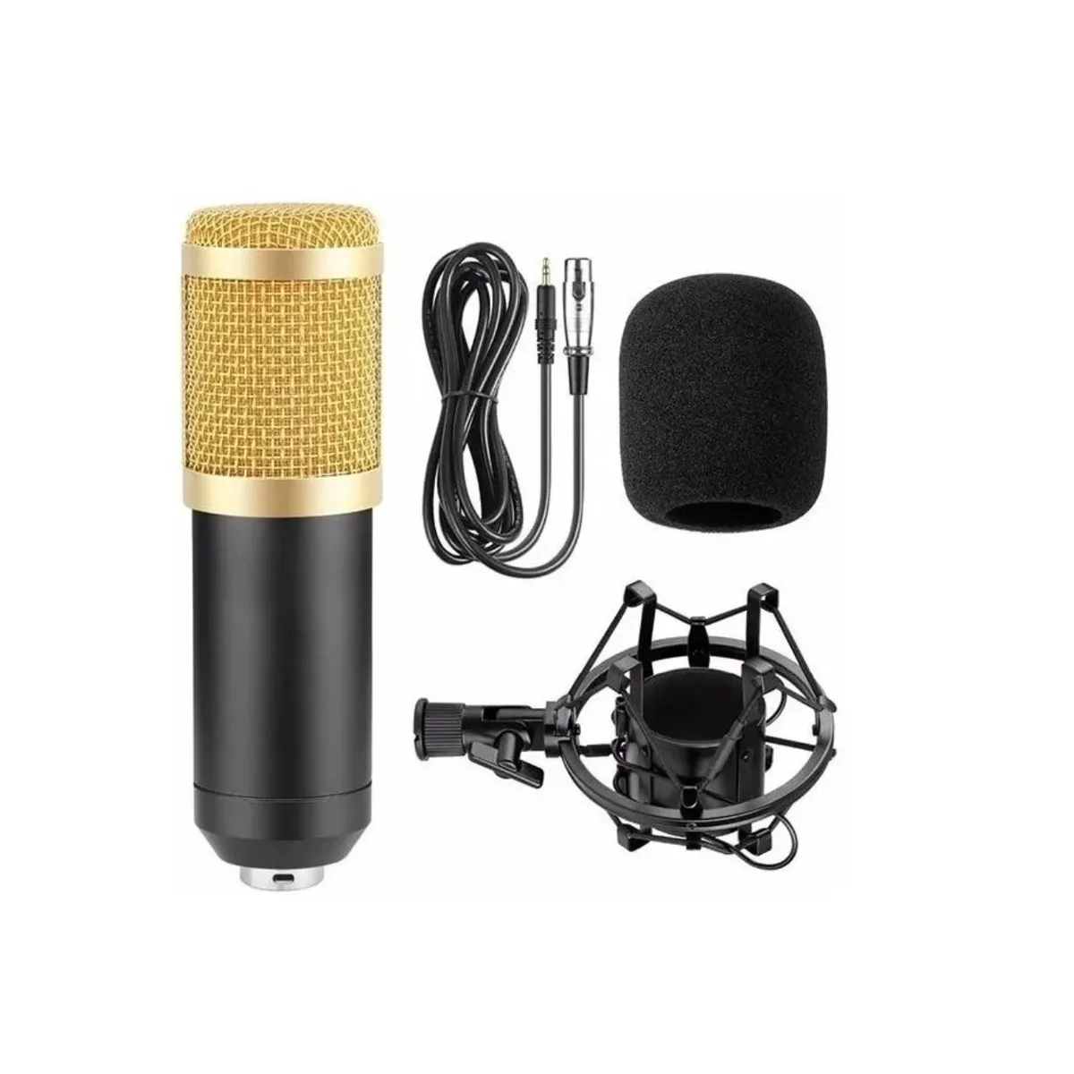 GENERICO - Kit Micrófono Estudio Condensador Profesional Soporte Brazo