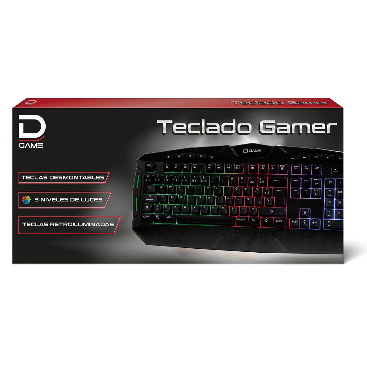 DATACOM - Teclado Gamer Retroiluminado USB Datacom Pronobel