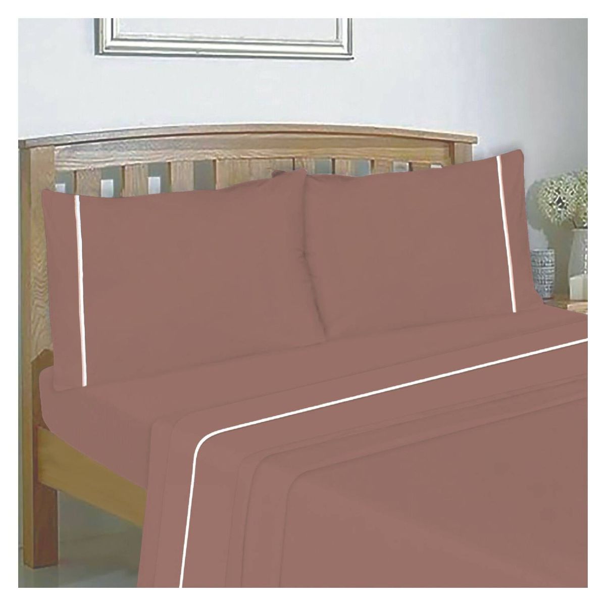 CHANTILLY - Sabanas 144H Lisas 2.5 Plazas Rosa Viejo