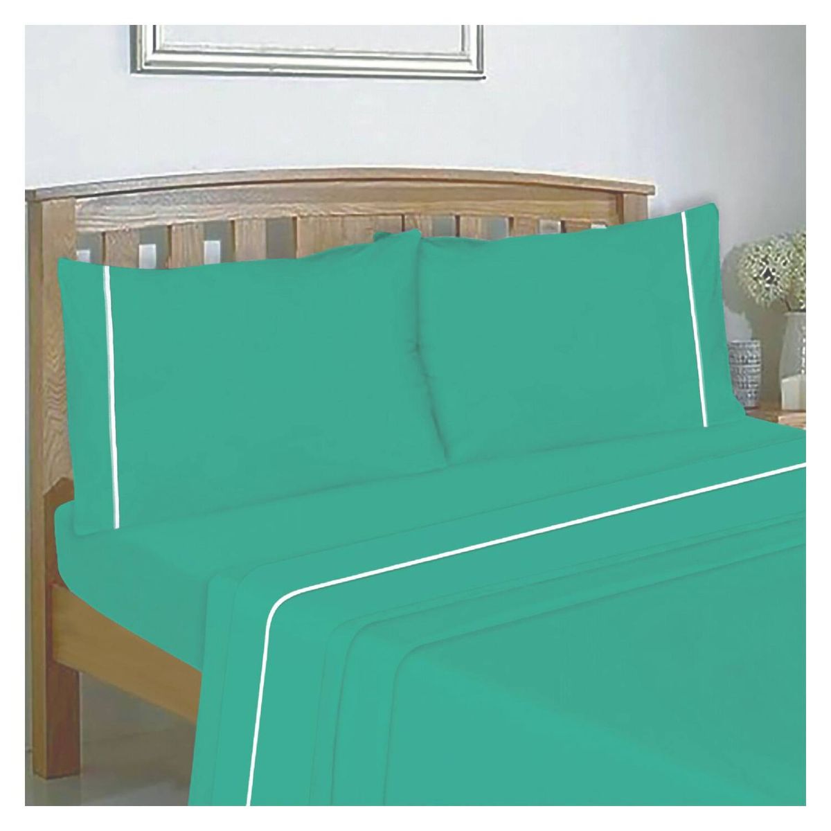 CHANTILLY - Sabanas 144H Lisas 2.5 Plazas Turquesa