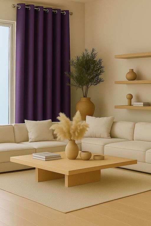 Cortina Blackout 100% Engomada Termica Tela Ligera 140x225 - Microfibra Premium - 1 Pano Morado