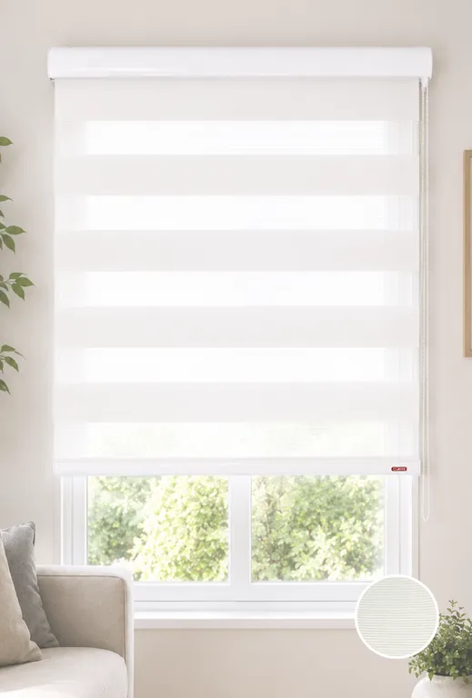 Cortina Roller Duo Zebra Dia y Noche 120X140 Perla