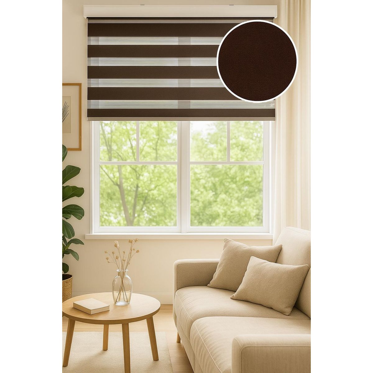 CLEMS CORTINAS - Cortina Roller Duo 120X220 Cafe