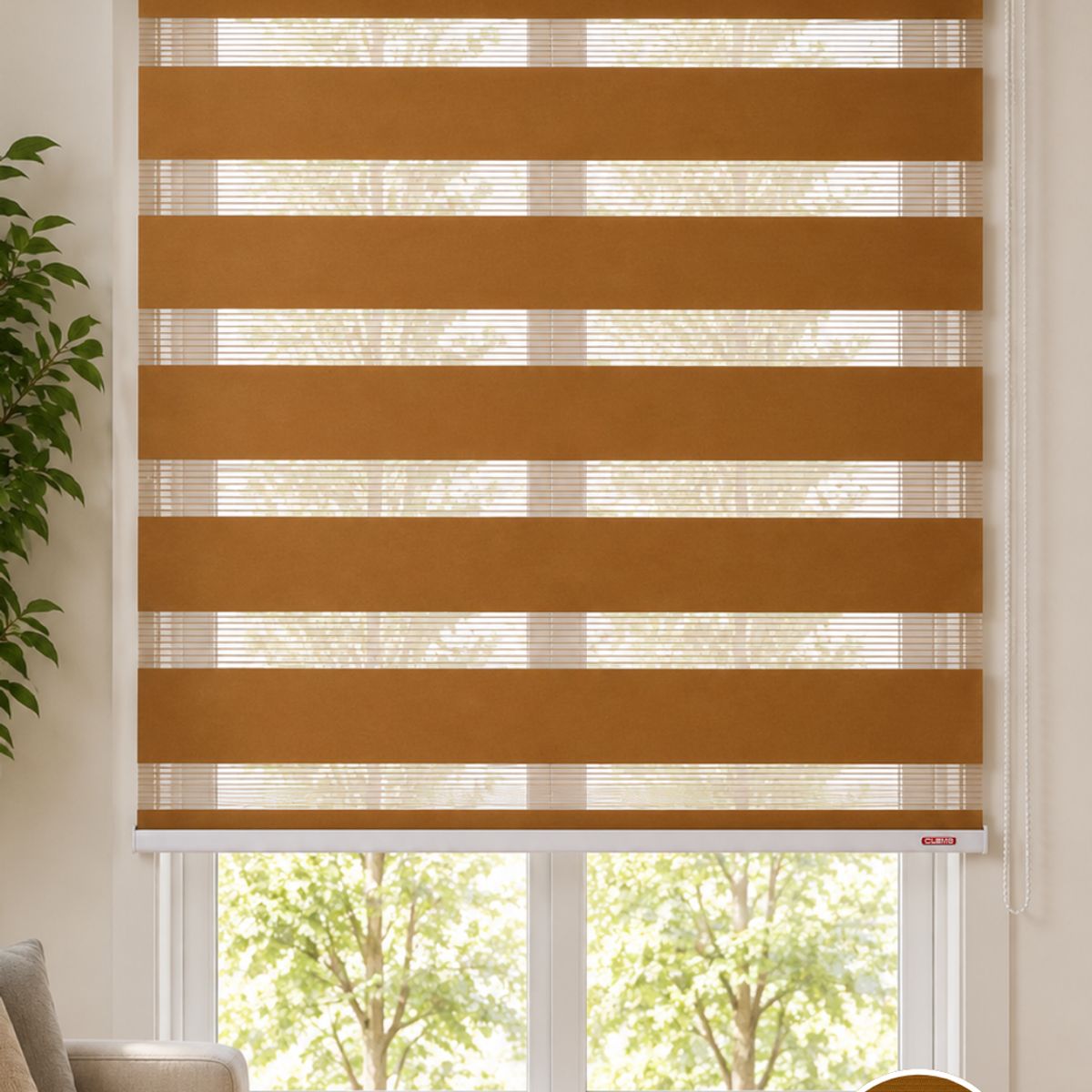 CLEMS CORTINAS - Cortina Roller Duo 075X160 Madera