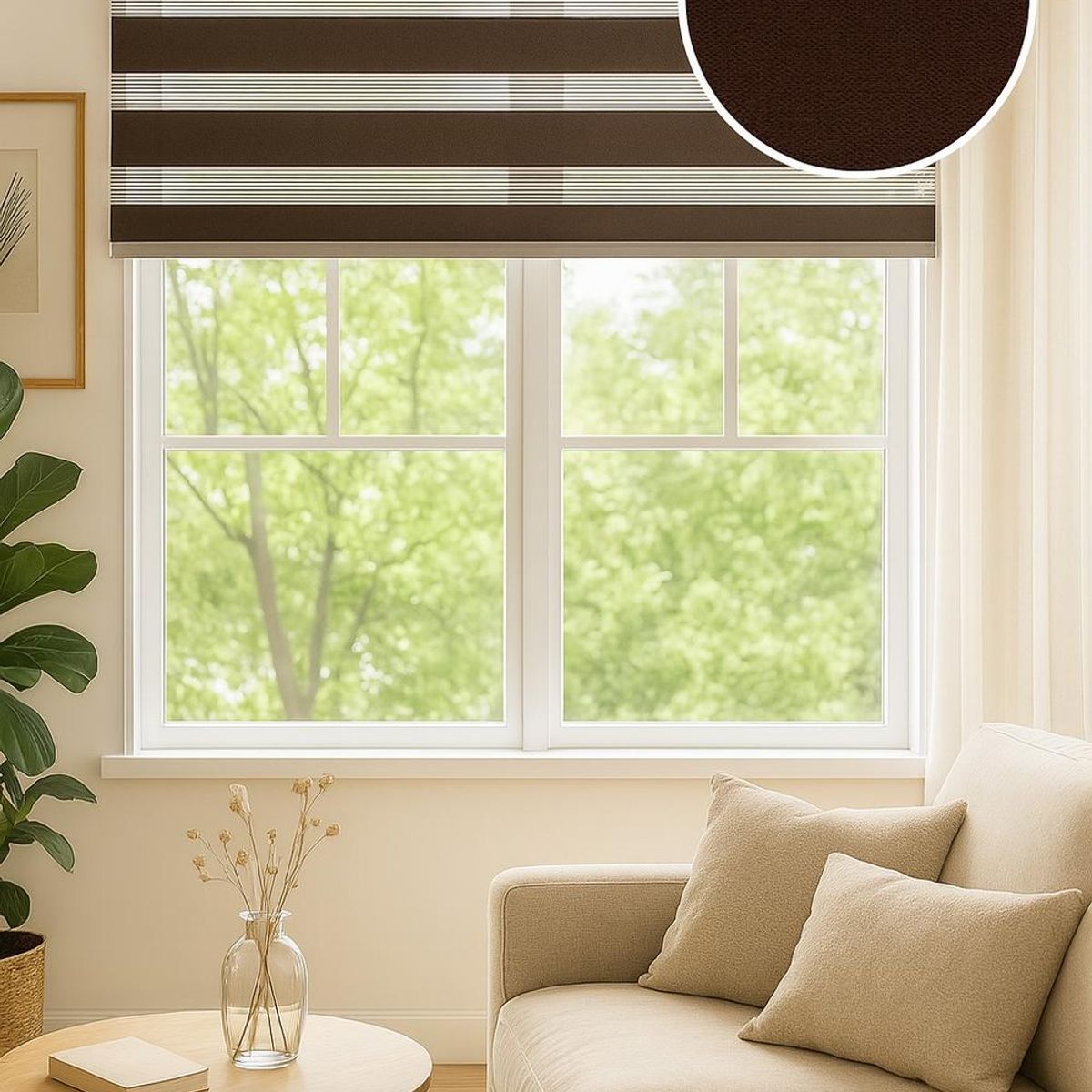 CLEMS CORTINAS - Cortina Roller Duo 135X140 Cafe