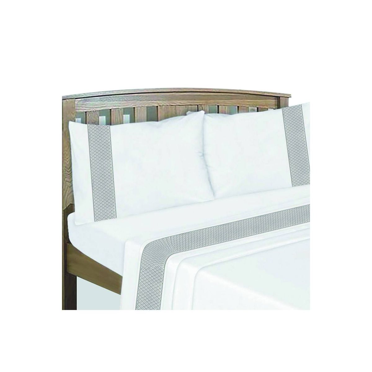 CHANTILLY - Sabanas Bordadas 144H Shine Collection  Queen Gris Marengo