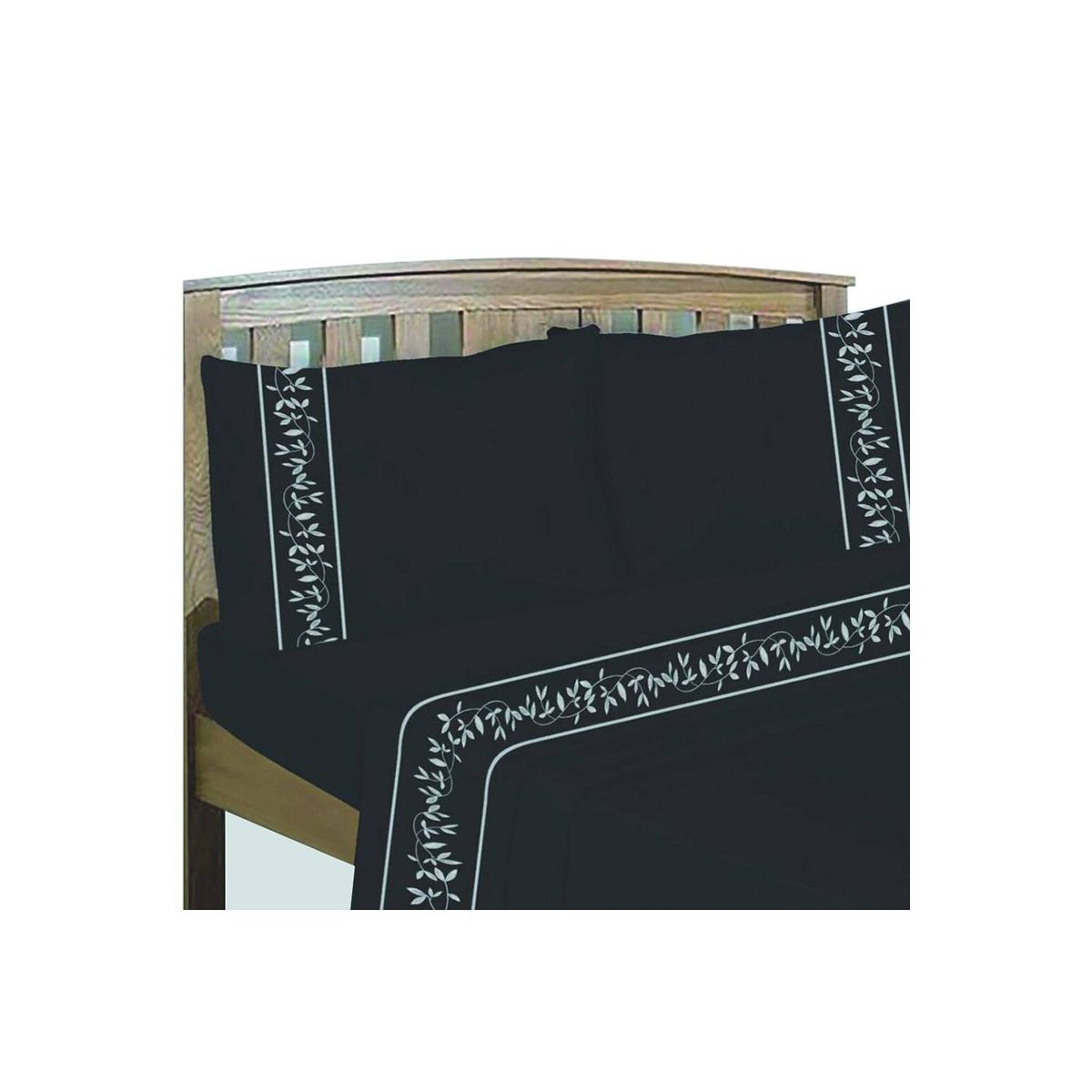 CHANTILLY - Sabanas Bordadas 144H Flyaway  2 Plazas Negro