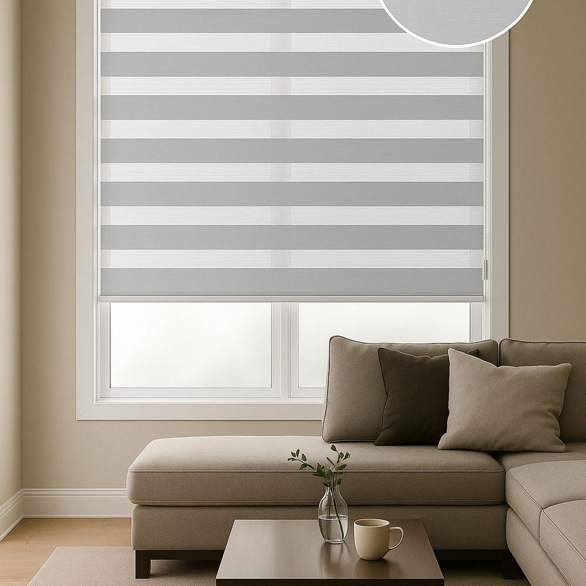 Cortina Roller Duo 180X180 Gris, marca CLEMS CORTINAS - Foto Principal
