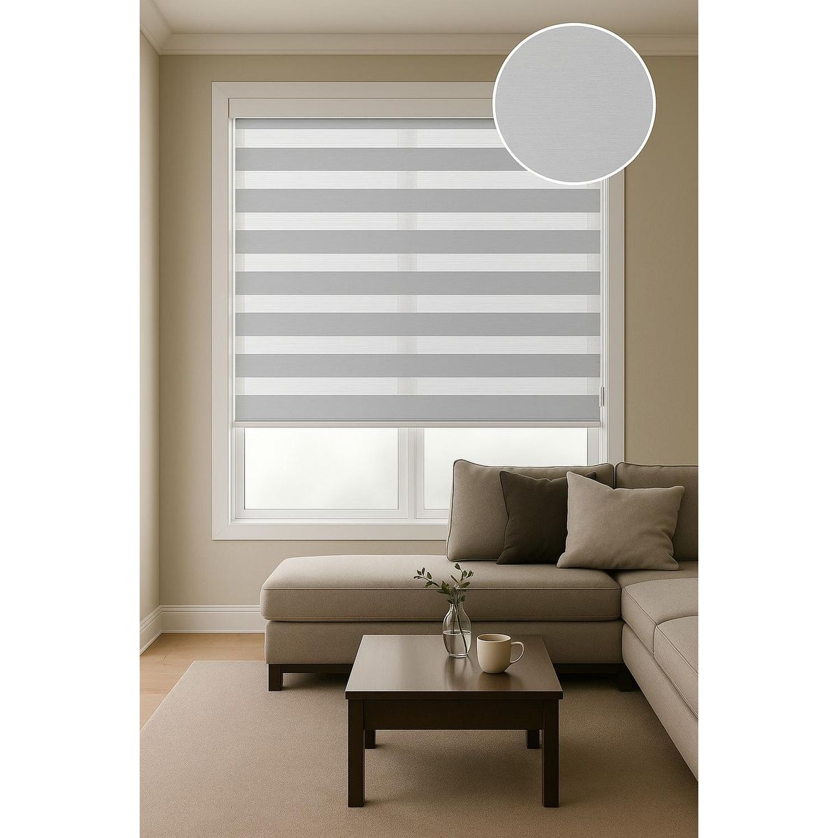 Cortina Roller Duo 180X180 Gris, marca CLEMS CORTINAS - Foto Principal
