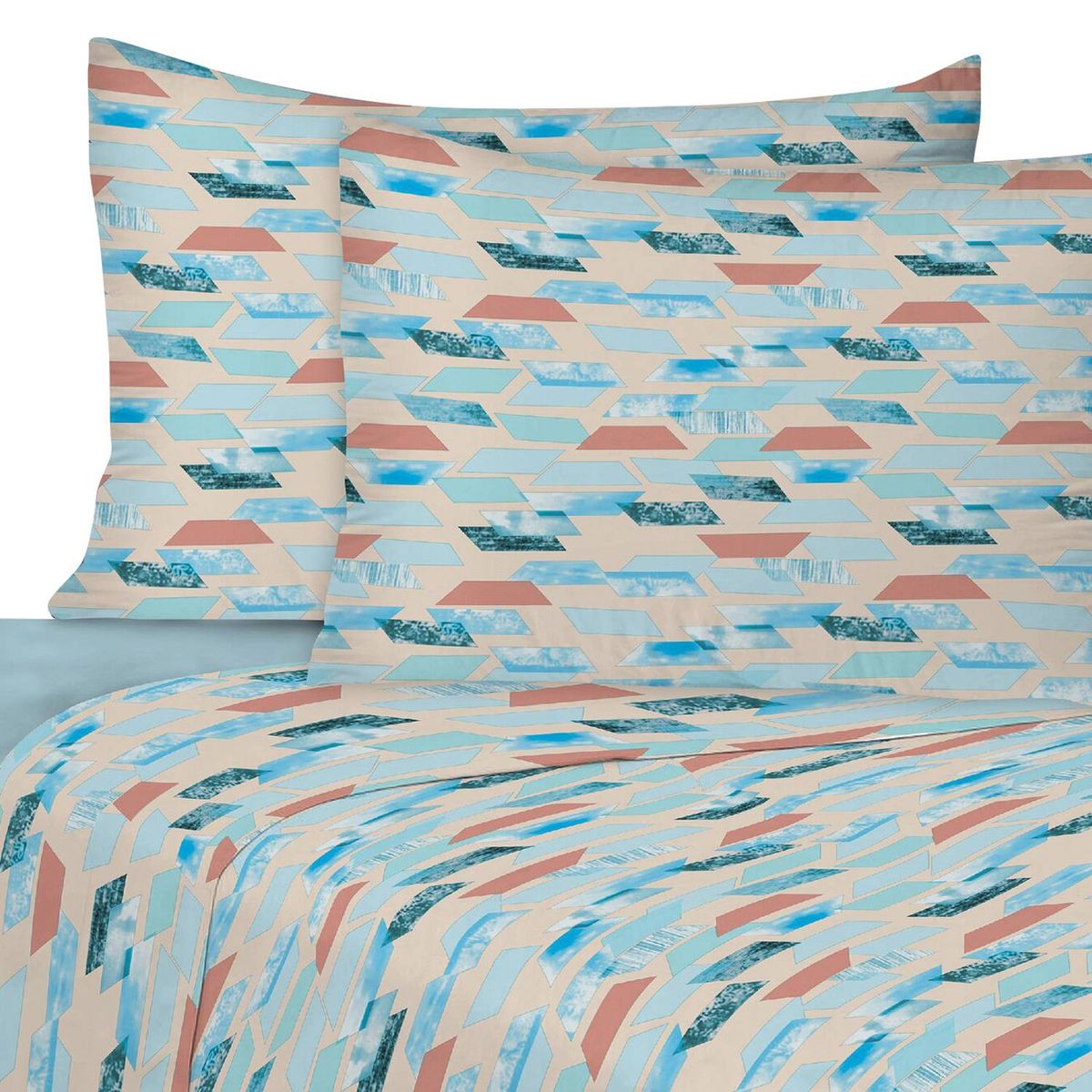 CHANTILLY - Sabanas 144H Estampadas 2.5 Plazas Painting Celeste.