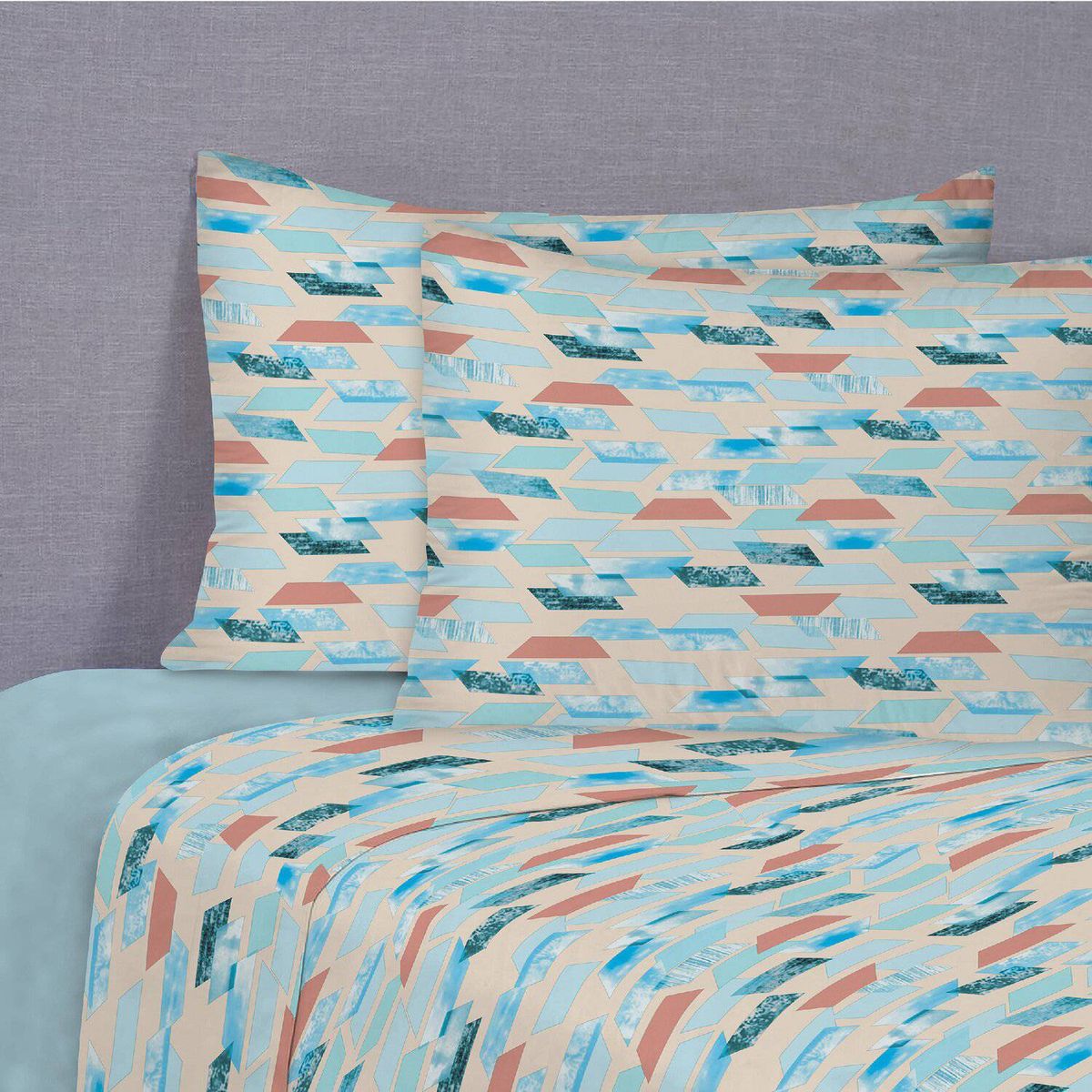 CHANTILLY - Sabanas 144H Estampadas 2.5 Plazas Painting Celeste.