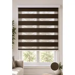 CLEMS CORTINAS - Cortina Roller Duo 090X120 Cafe