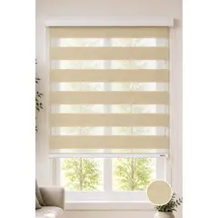 CLEMS CORTINAS - Cortina Roller Duo Zebra Día y Noche 150X140 Lino