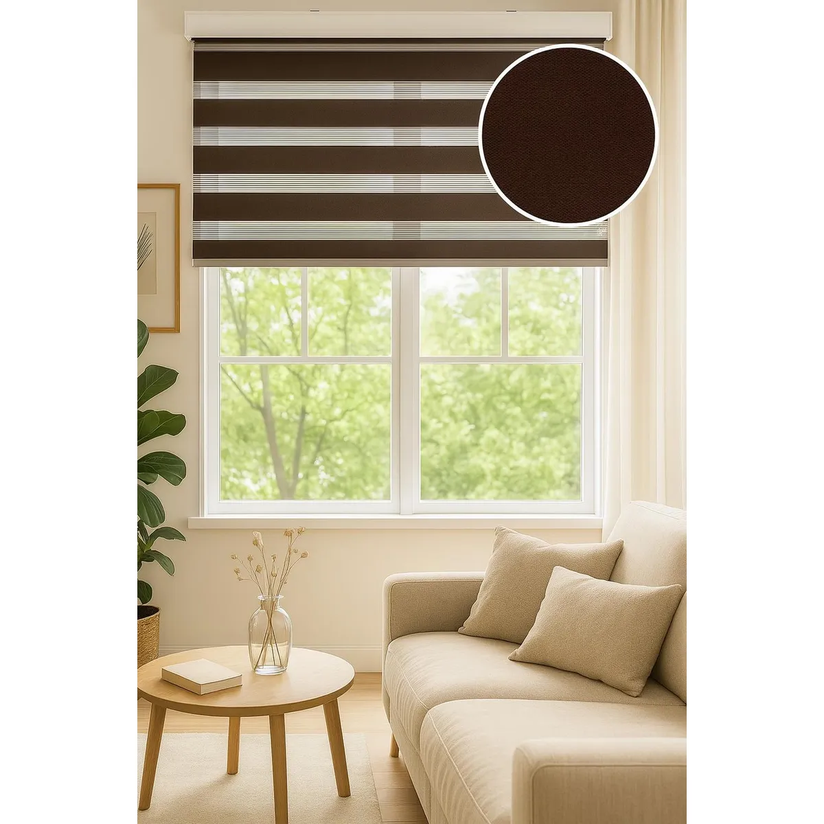 CLEMS CORTINAS - Cortina Roller Duo 150X220 Cafe