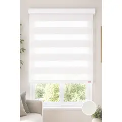 CLEMS CORTINAS - Cortina Roller Duo Zebra Día y Noche 165X120 Perla