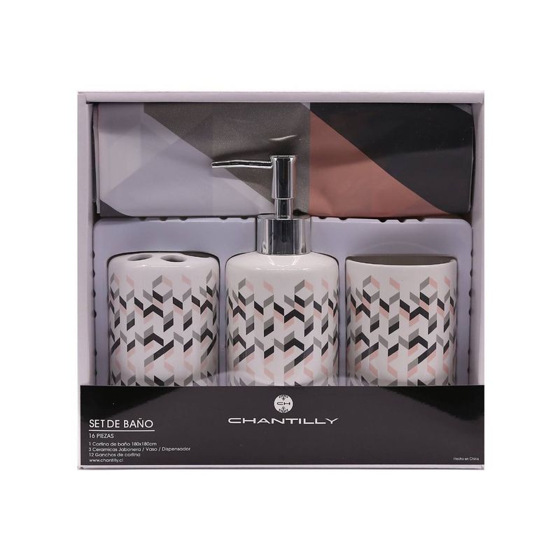 CHANTILLY - Set de baño ceramico 16 piezas