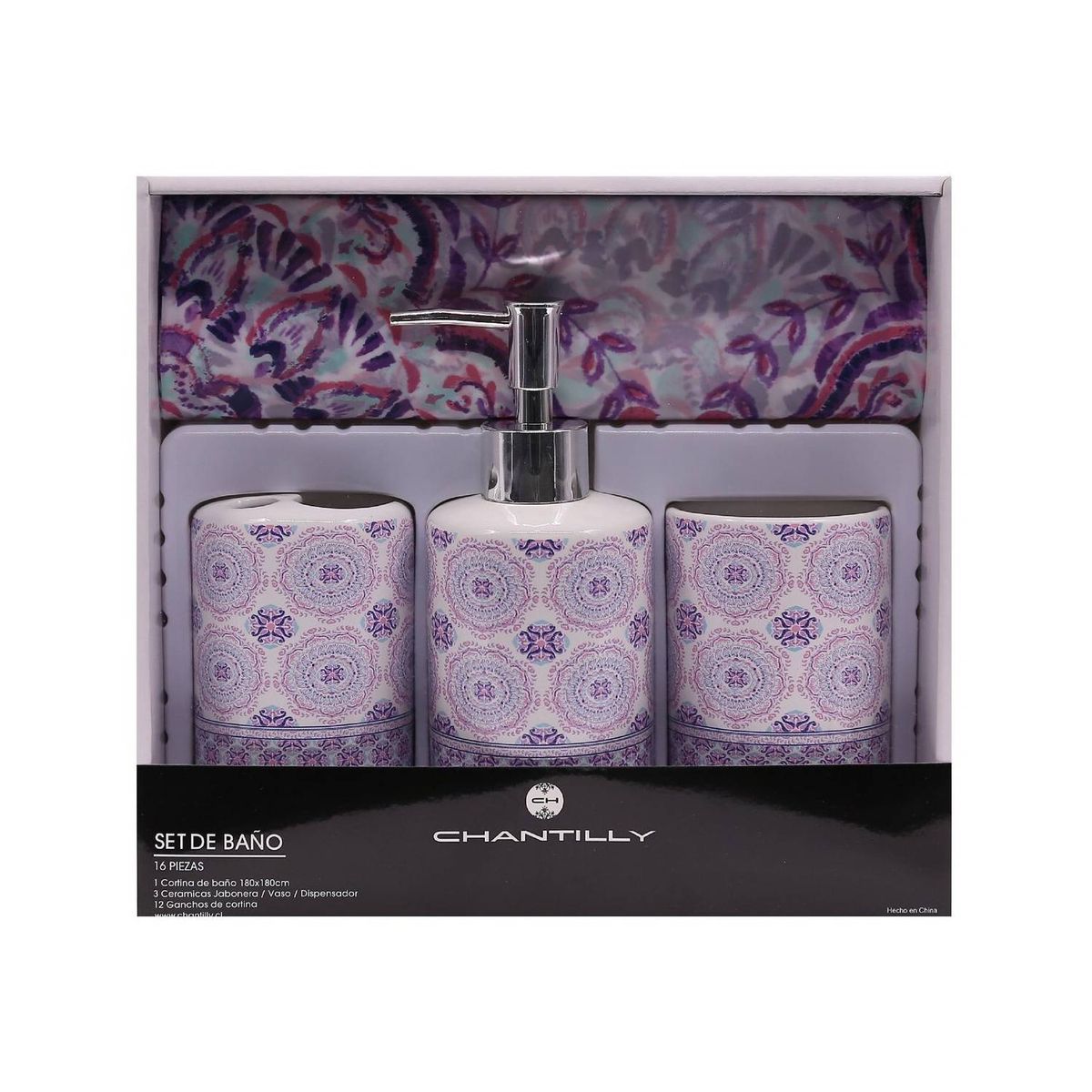 CHANTILLY - Set de baño ceramico 16 piezas