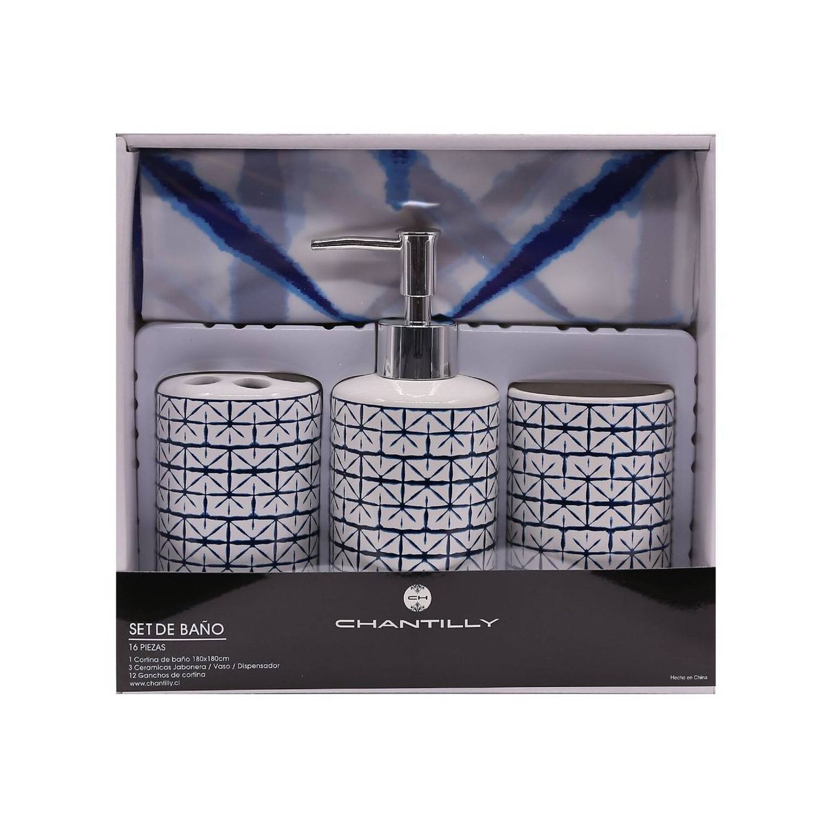 CHANTILLY - Set de baño ceramico 16 piezas