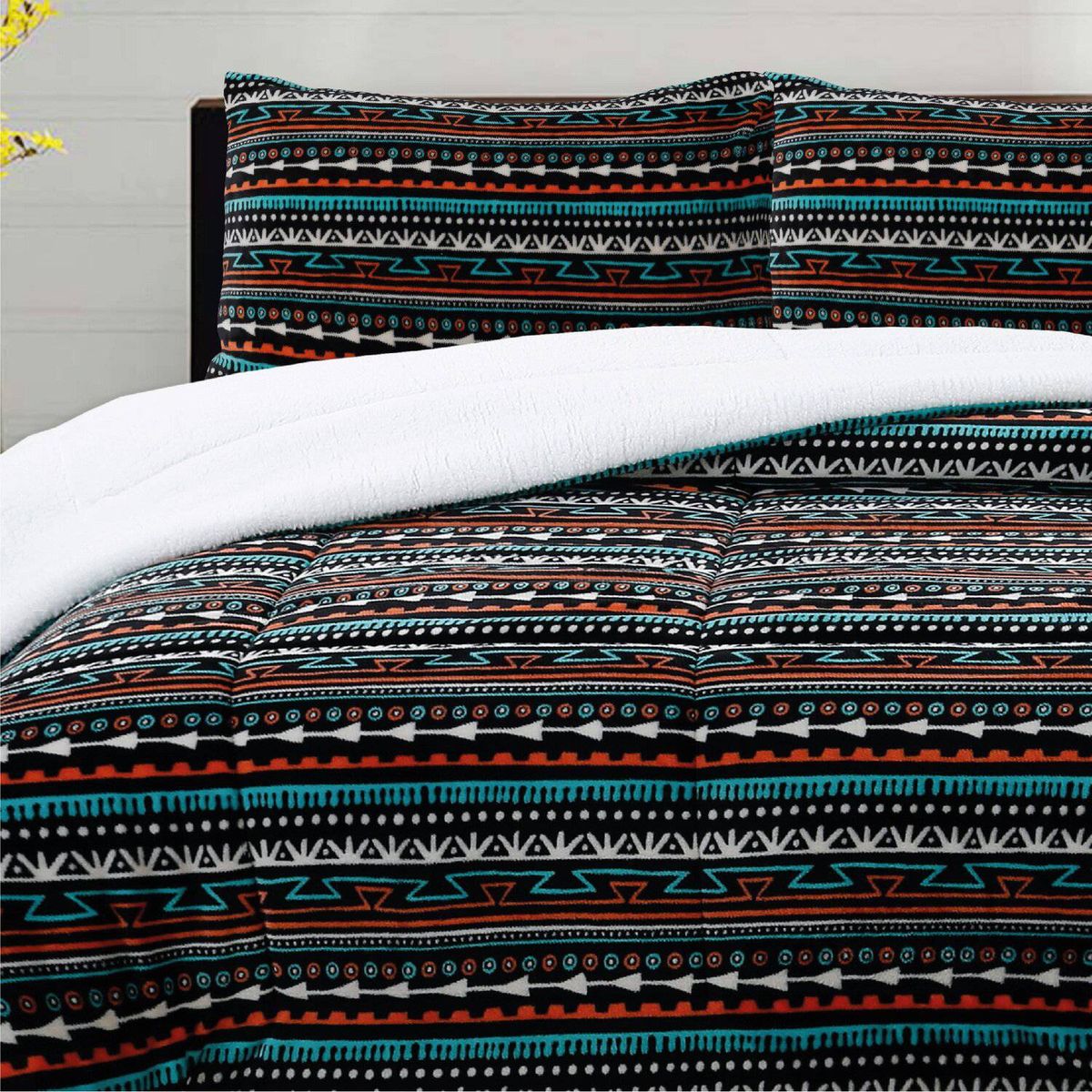 CHANTILLY - Cubrecama coral termico  - diseño greca multi 2p