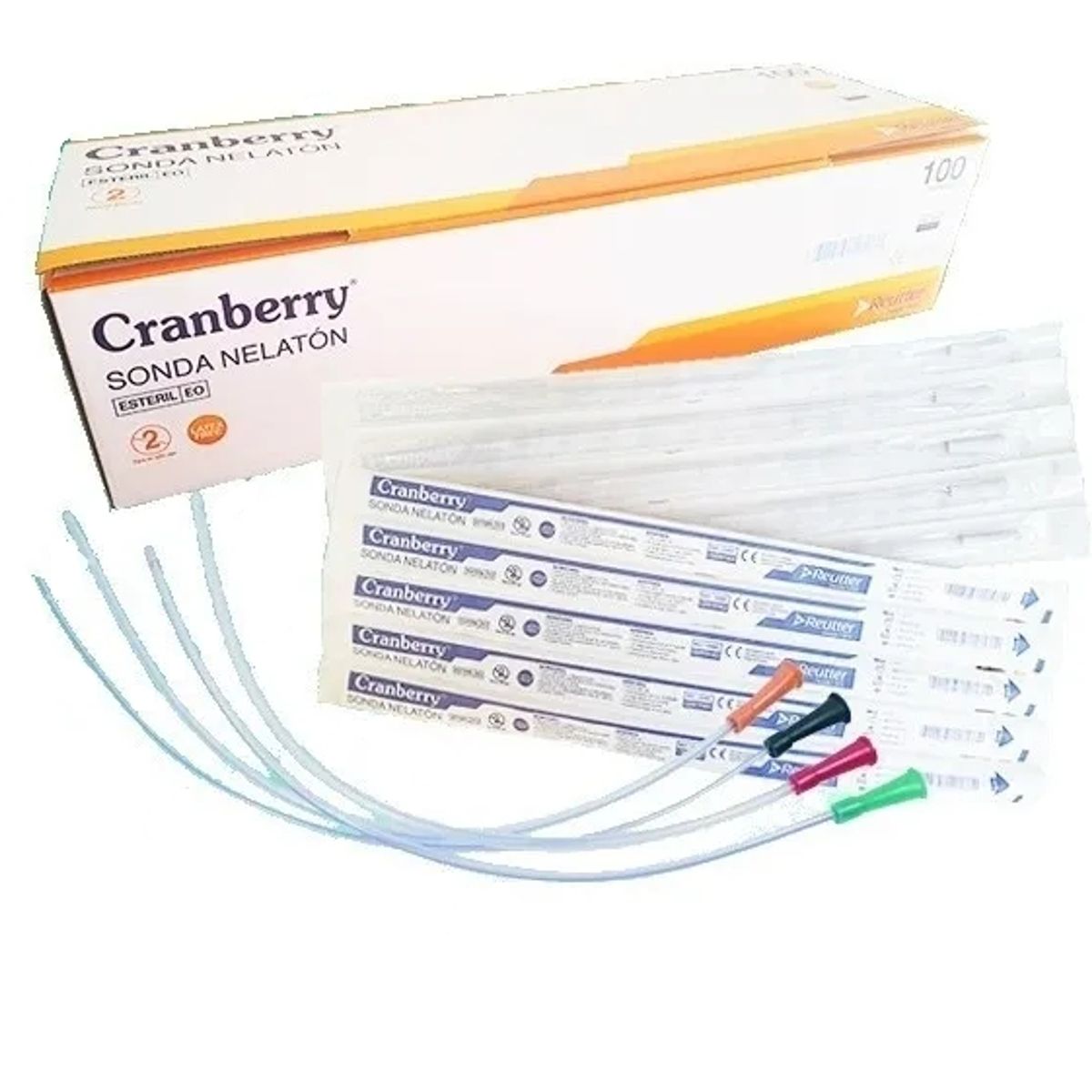 CRANBERRY - Sonda Nelaton N°16 40cm Cranberry Caja 100 Un