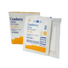 CRANBERRY - Gasa No Tejida Estéril 7,5x7,5cm 50x2 Un