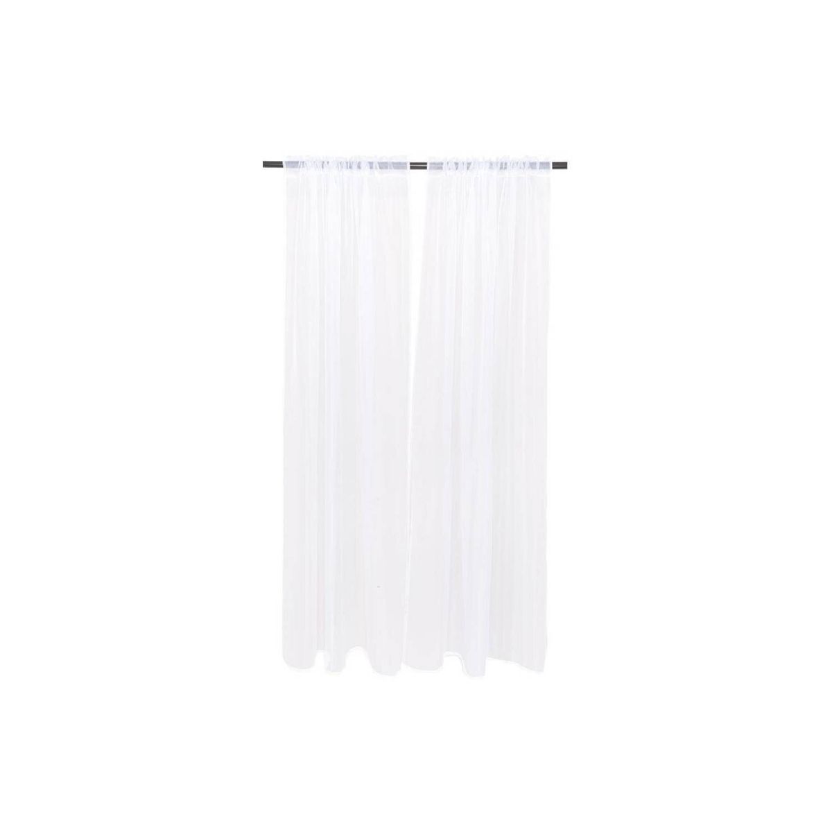 CHANTILLY - Set cortina velo liso para tubo 140x220 cm - blanc