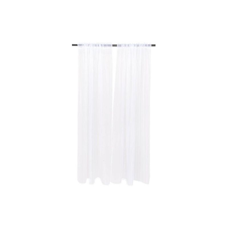 CHANTILLY - Set cortina velo liso para tubo 140x220 cm - blanc