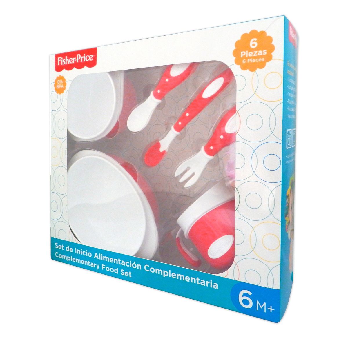FISHER PRICE - Set de Inicio Alimentación Fisher Price 6 Piezas Rojo