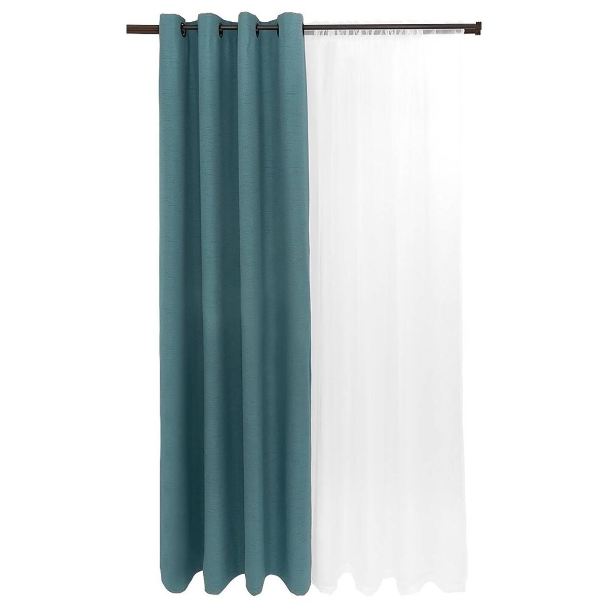 CHANTILLY - Set blackout 6p termico lino 140x220 turquesa