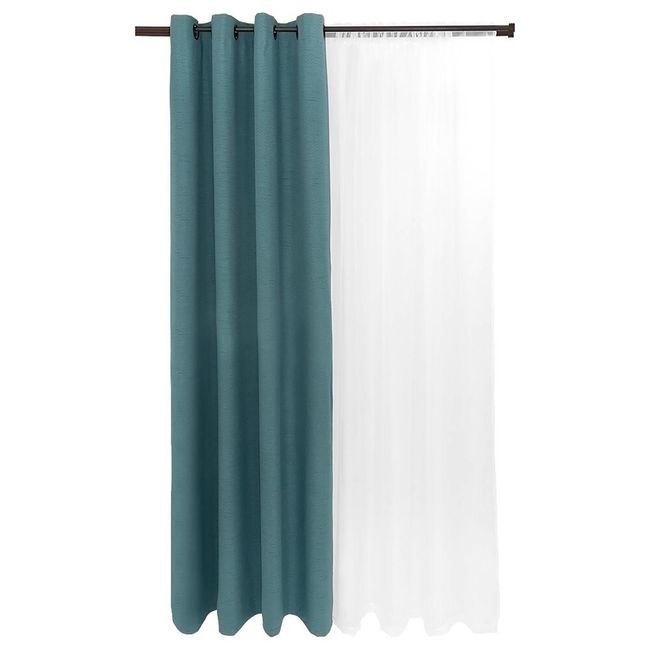 CHANTILLY - Set blackout 6p termico lino 140x220 turquesa