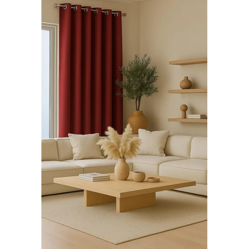 CLEMS CORTINAS - Cortina Tradicional 100% Blackout Rojo