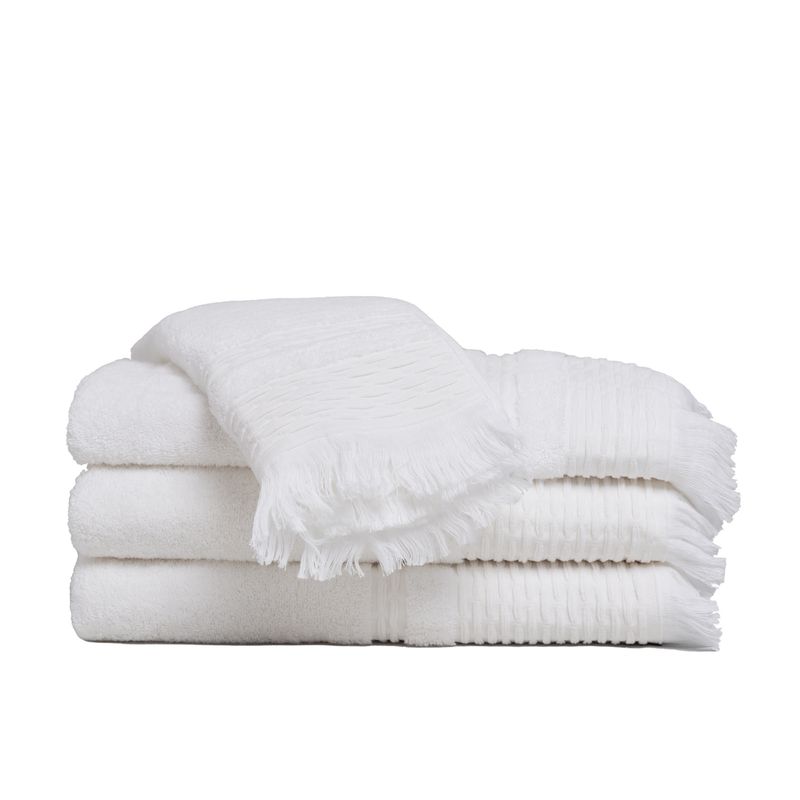 HOHOS CASA - Set de toallas Premium 100% algodón turco 620gr. Color Blanco