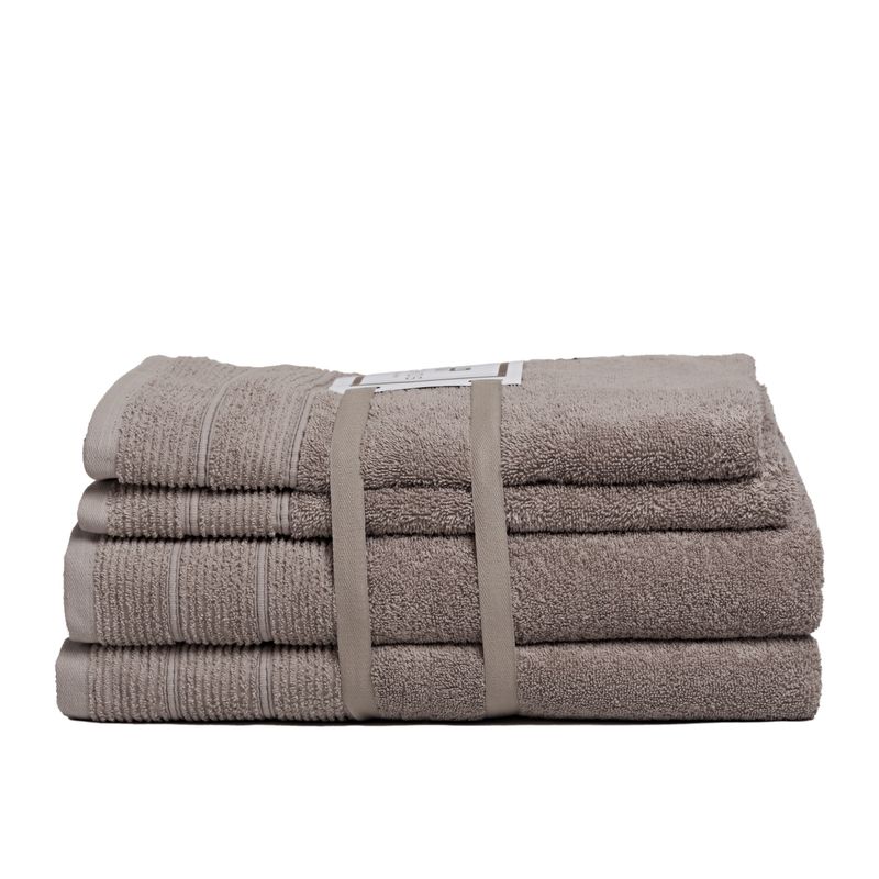 HOHOS CASA - Set de toallas Deluxe 100% algodón turco 620gr. Color Taupe