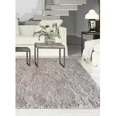 CLEMS CORTINAS - Alfombra Peluda Shaggy Beige 200x220 Clems