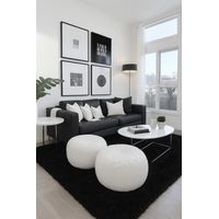 Alfombra Peluda Shaggy Negro 200x220