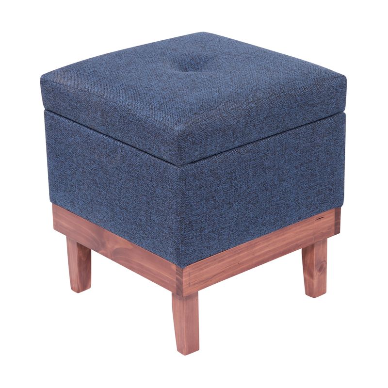 GENERICO - Pouf Baúl Emilia Azul Omega 45x45x46 cm Máxima Design