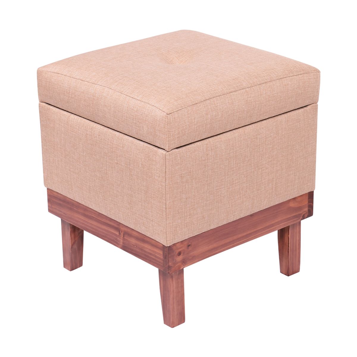 GENERICO - Pouf Baúl Emilia Beige Omega 45x45x46 cm Máxima Design