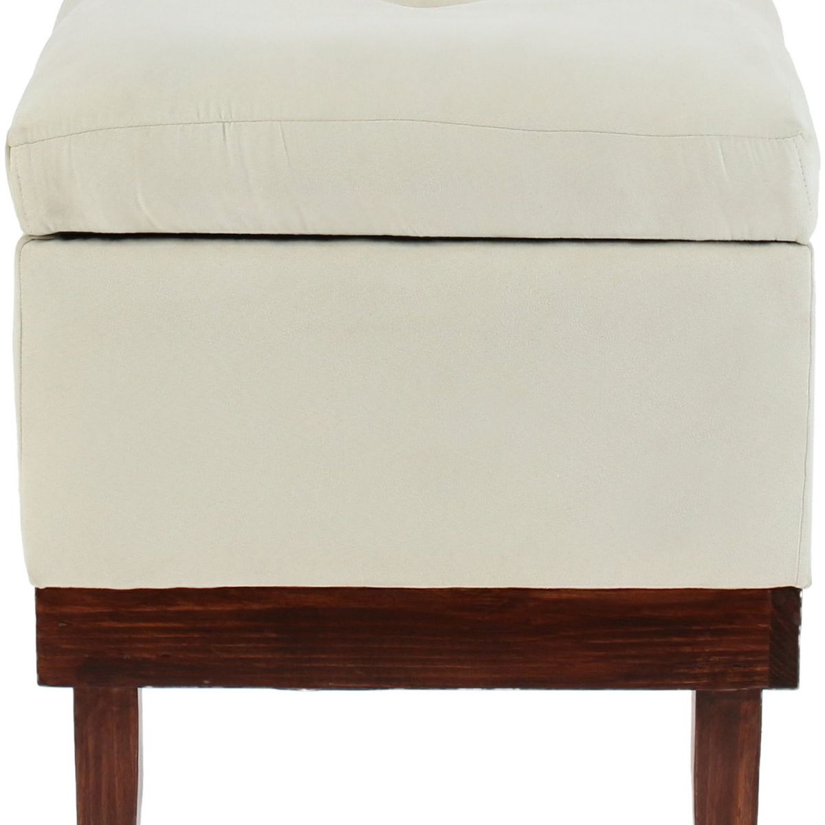 GENERICO - Pouf Baúl Emilia Blanco Felpa 45x45x46 cm Máxima Design