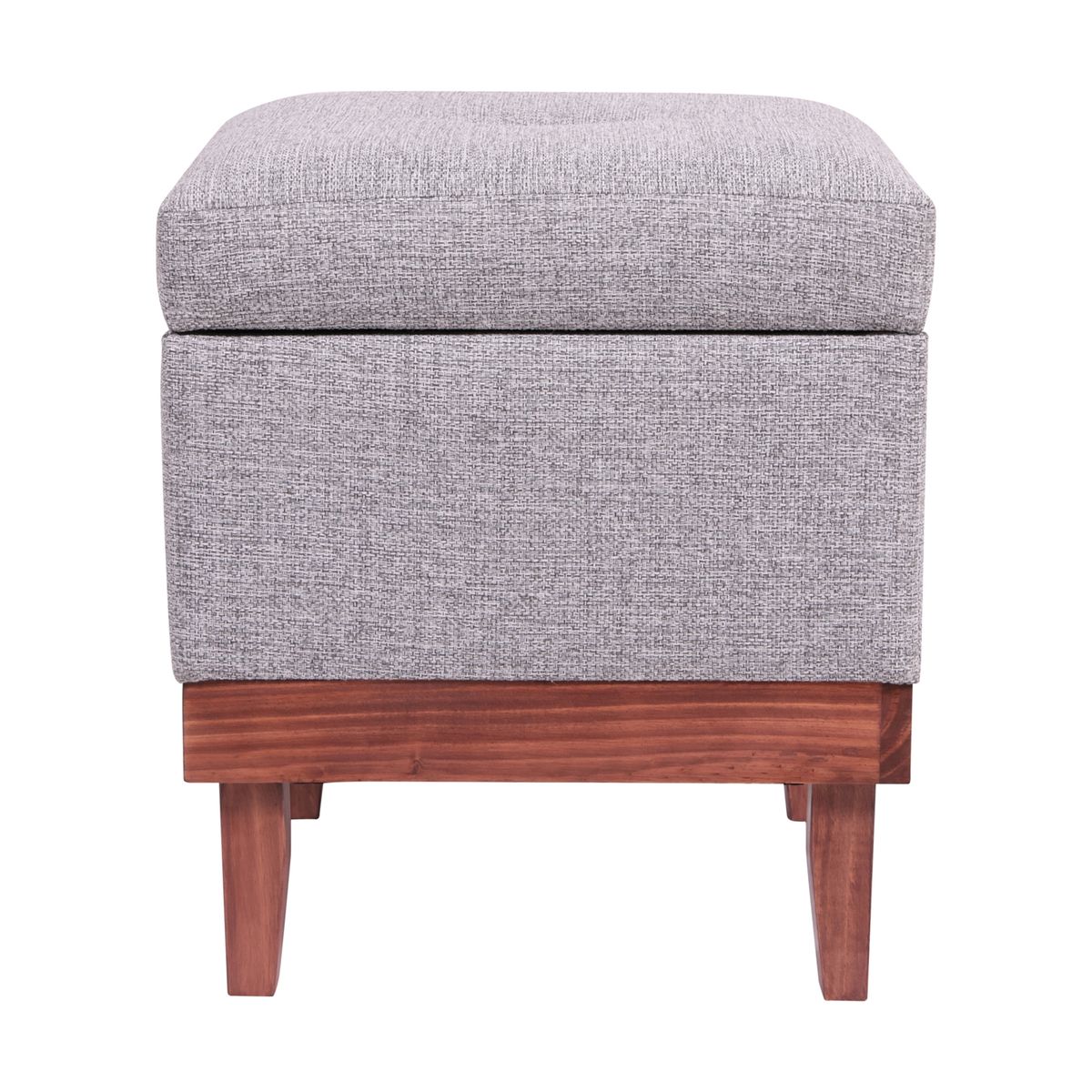 GENERICO - Pouf Baúl Emilia Gris Claro Omega 45x45x46 cm Máxima Design