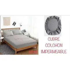 GENERICO - Cubre colchón impermeable SuperKing Gris