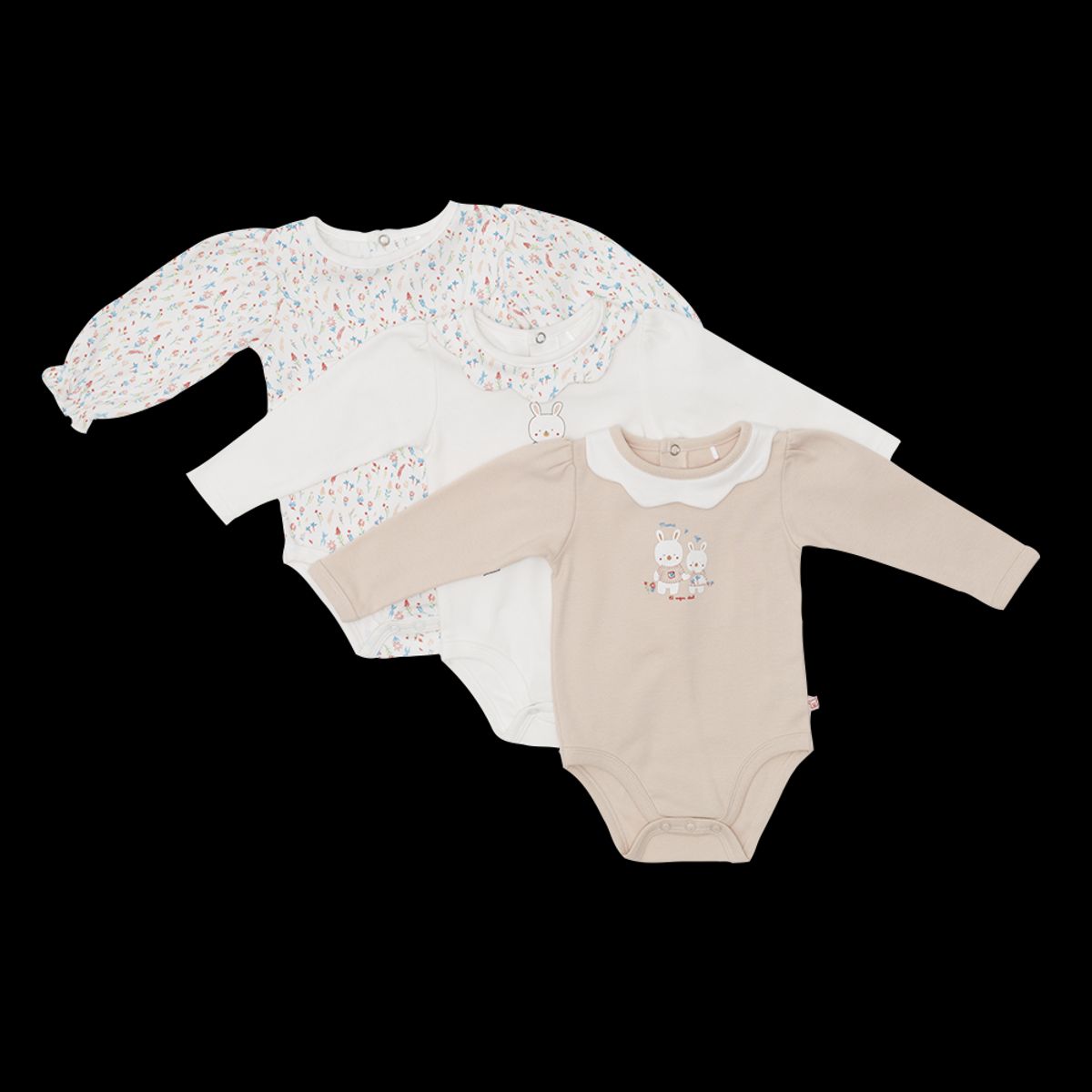PILLIN - Pack 3 Pcs Body Bebé Niña Multicolor Pillin PILLIN