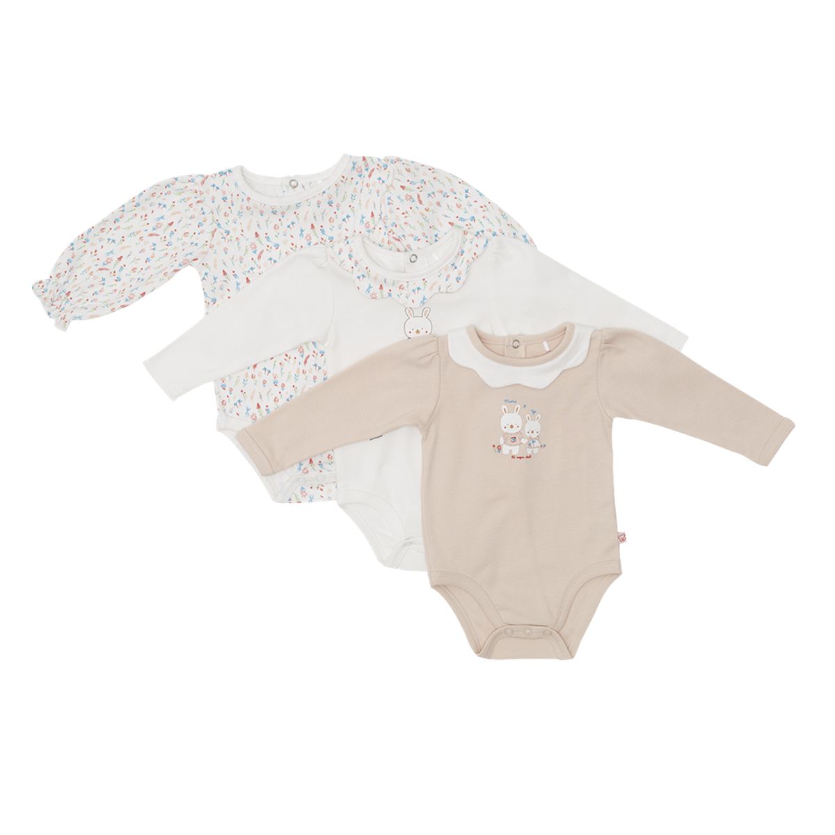 PILLIN - Pack 3 Pcs Body Bebé Niña Multicolor Pillin PILLIN
