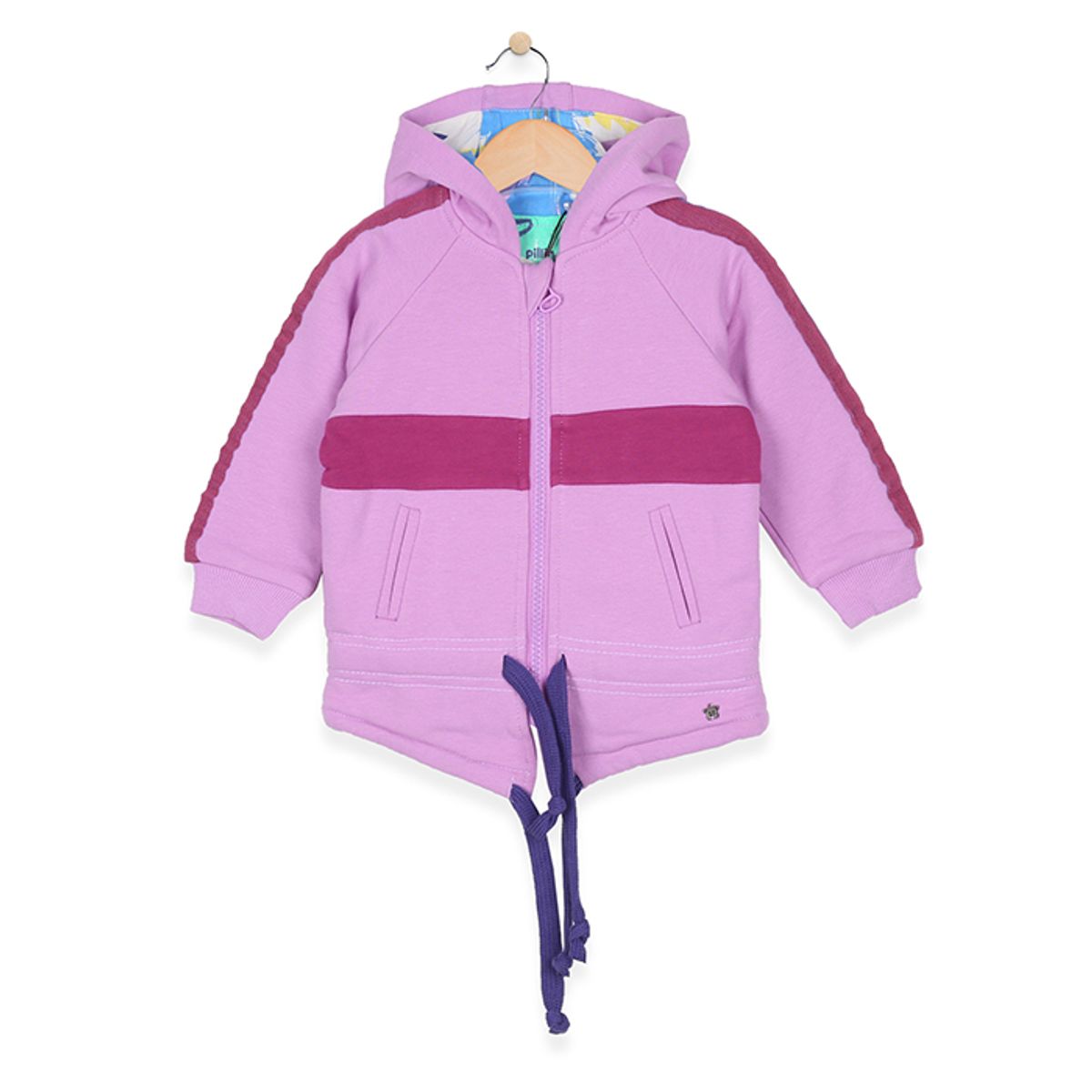 PILLIN - Poleron C/Capucha Bebe Algodón Invierno Niña Morado PILLIN