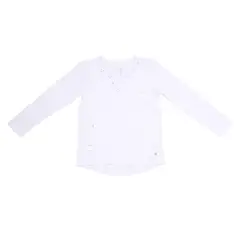 PILLIN - Polera Aplicación Flores Algodón Invierno Niña Blanco